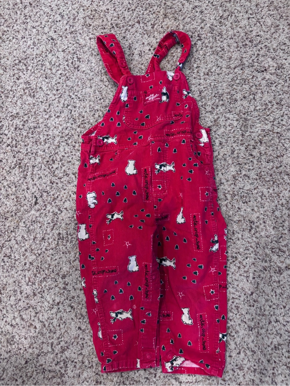OshKosh B'gosh Red Corduroy Arctic Overalls